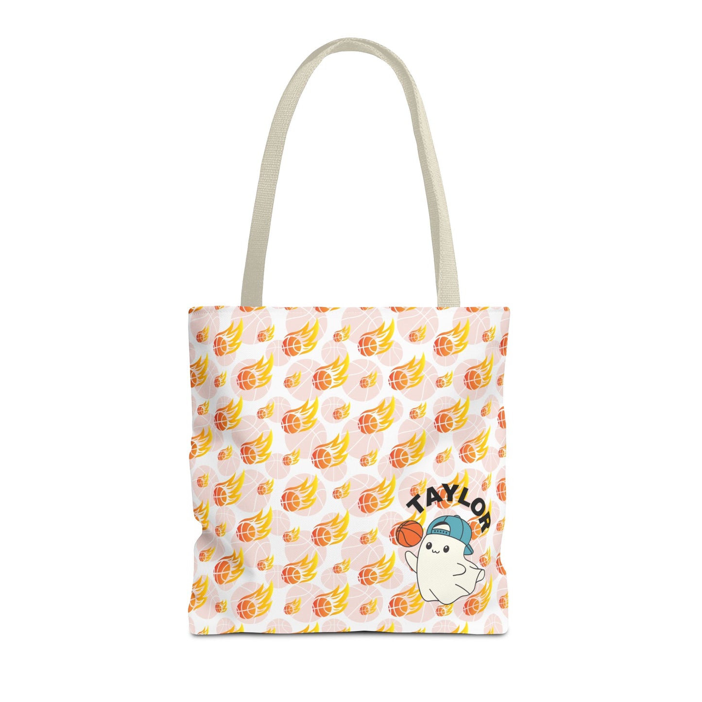 Personalized Cute Baby GH*st Fire basketball ToteBag
