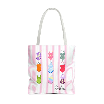 Personalised Name Retro Swimming Swimsuits Tote Bag