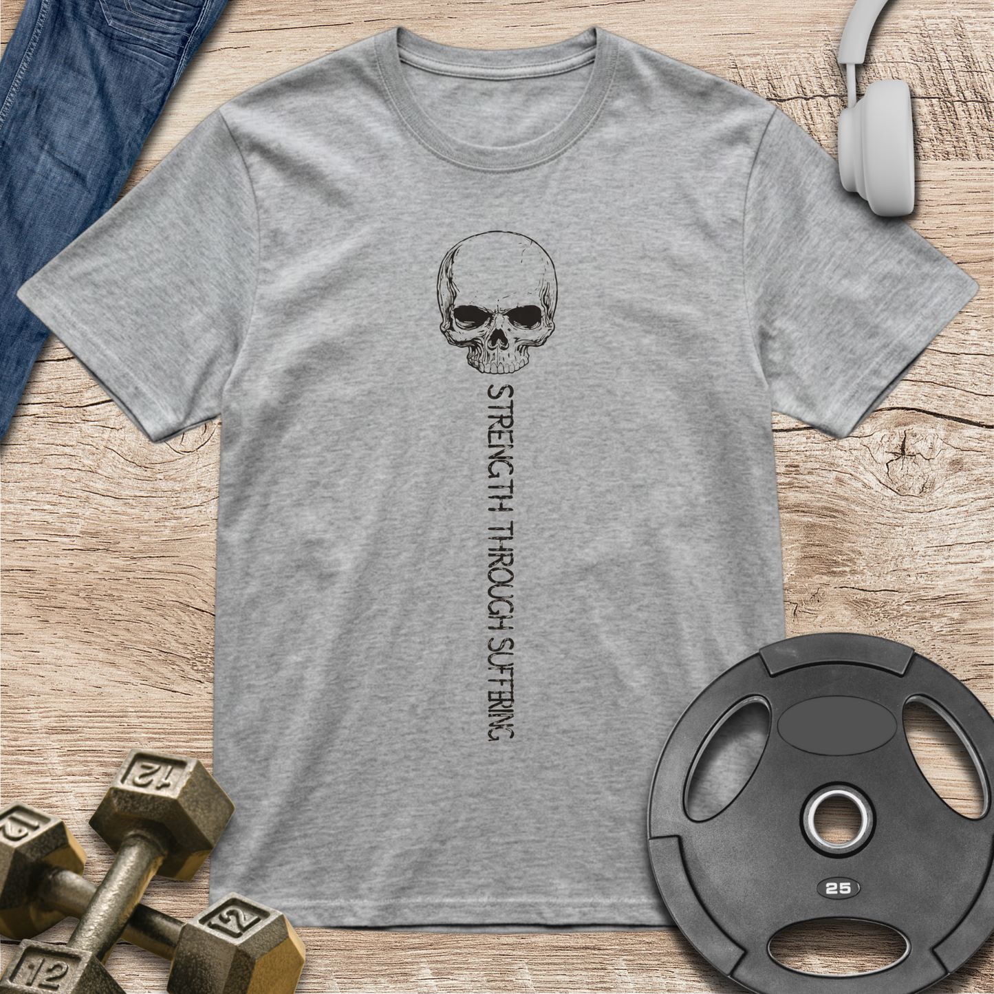 Skull Strength Through T-Shirt