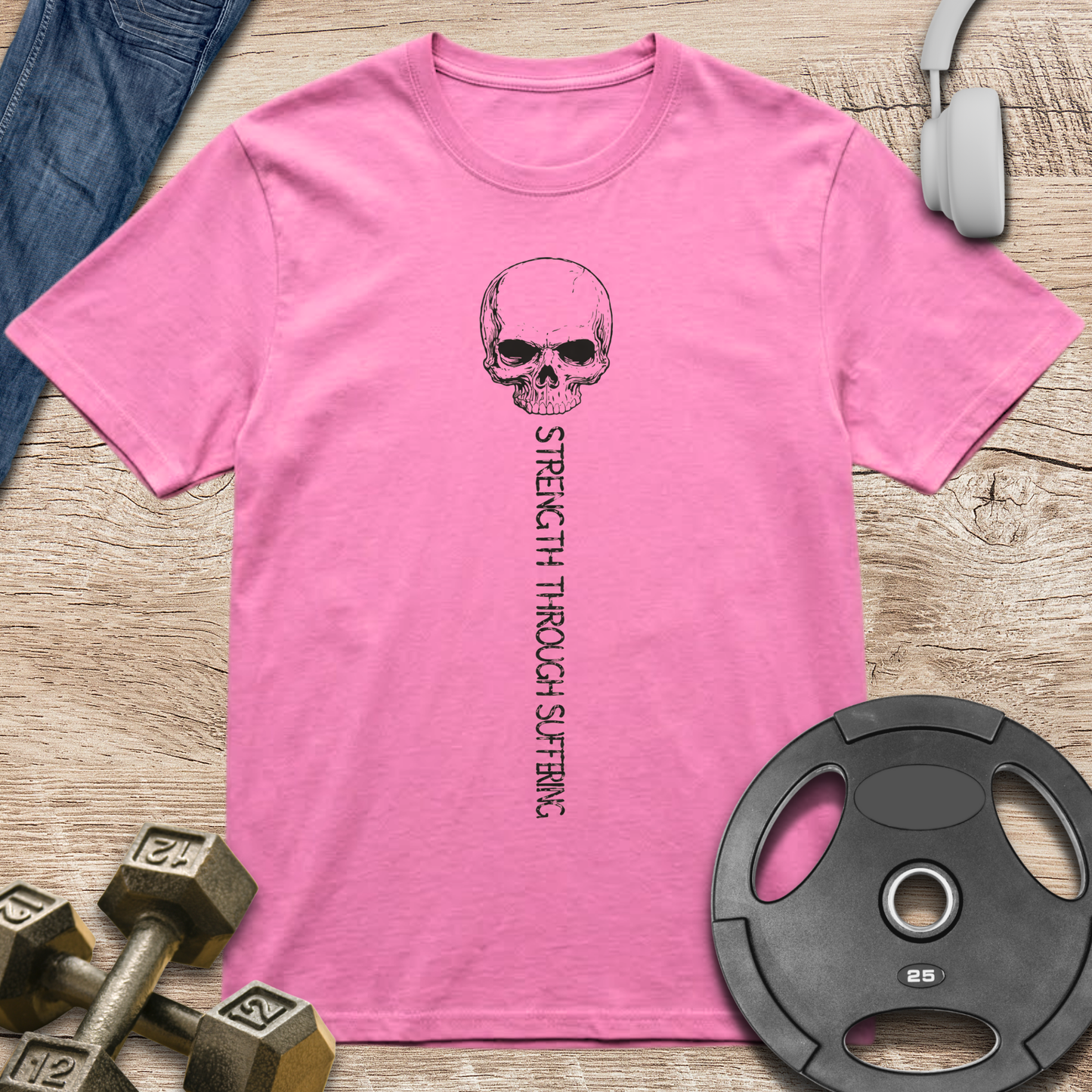Skull Strength Through T-Shirt