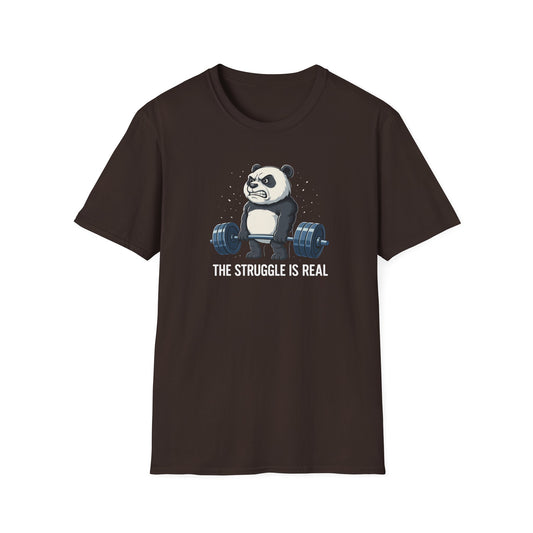 Panda - The Struggle Is Real, Funny Workout T-Shirt