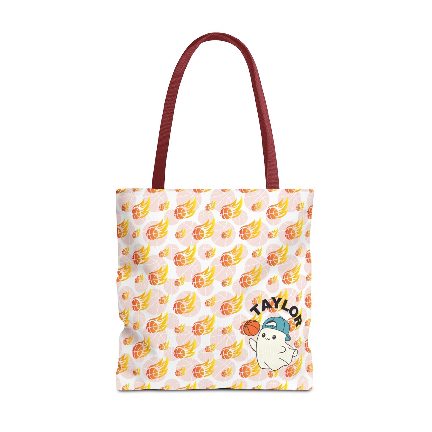 Personalized Cute Baby GH*st Fire basketball ToteBag