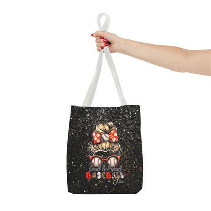 Personalized Name Baseball Mom Tote Bag
