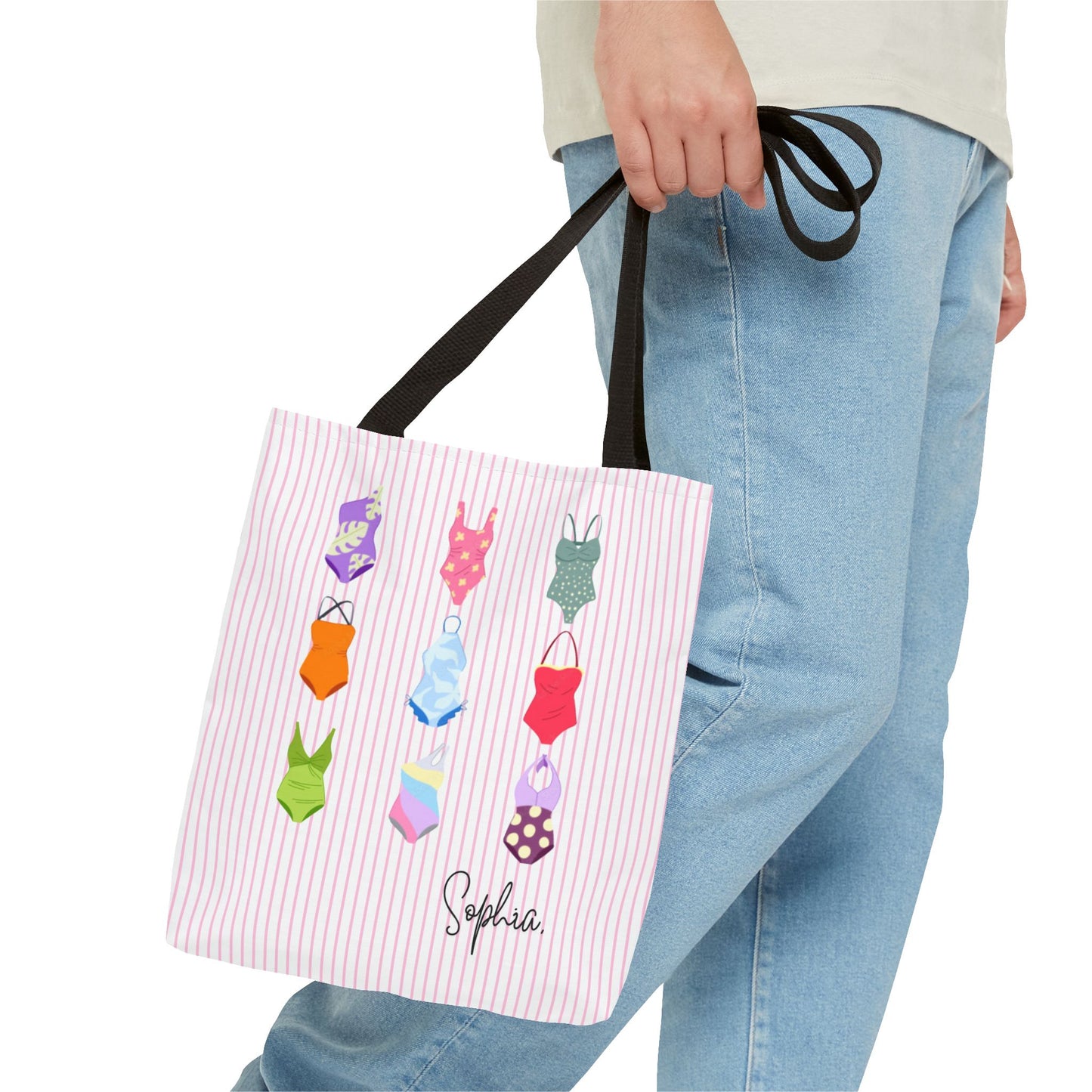 Personalised Name Retro Swimming Swimsuits Tote Bag