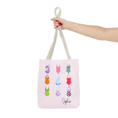 Personalised Name Retro Swimming Swimsuits Tote Bag
