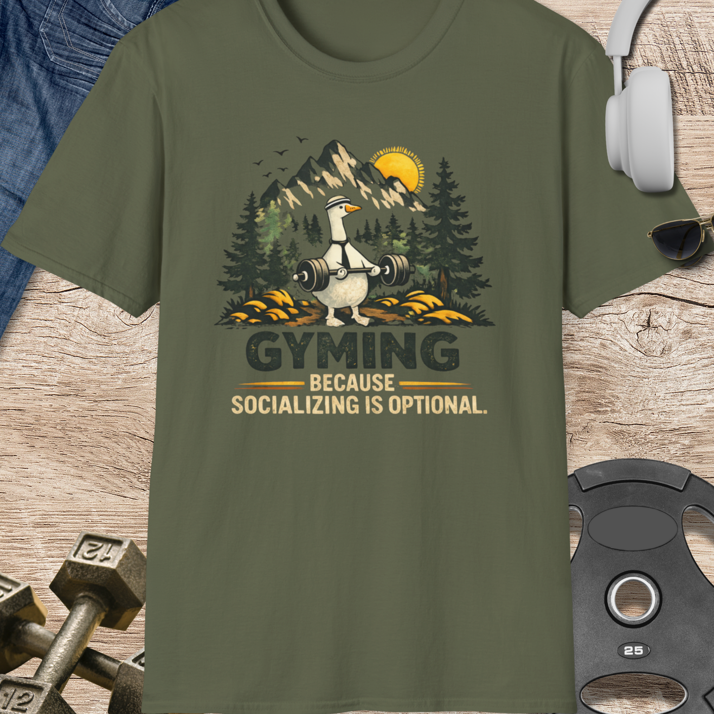 Gyming Because Socializing Is T-Shirt