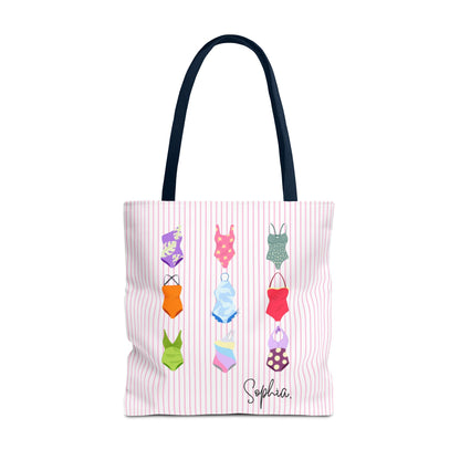 Personalised Name Retro Swimming Swimsuits Tote Bag