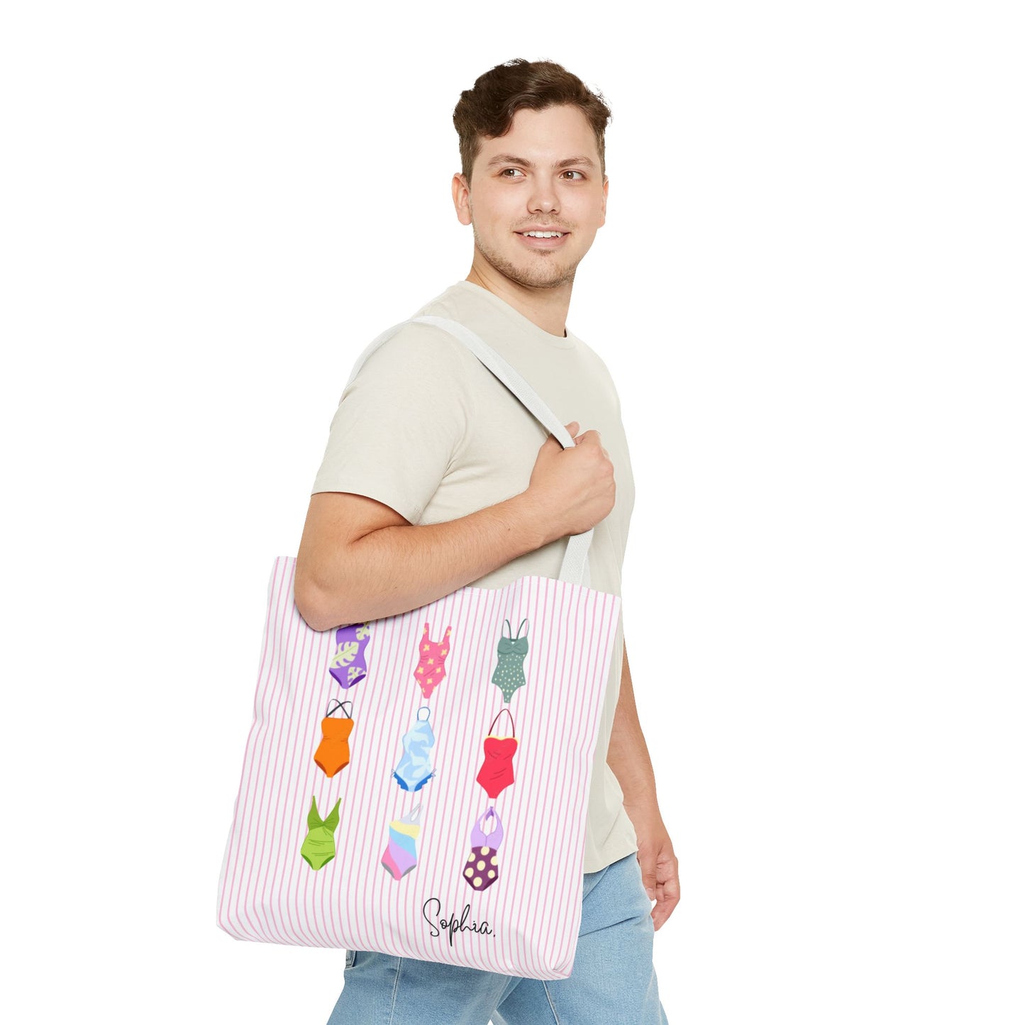 Personalised Name Retro Swimming Swimsuits Tote Bag