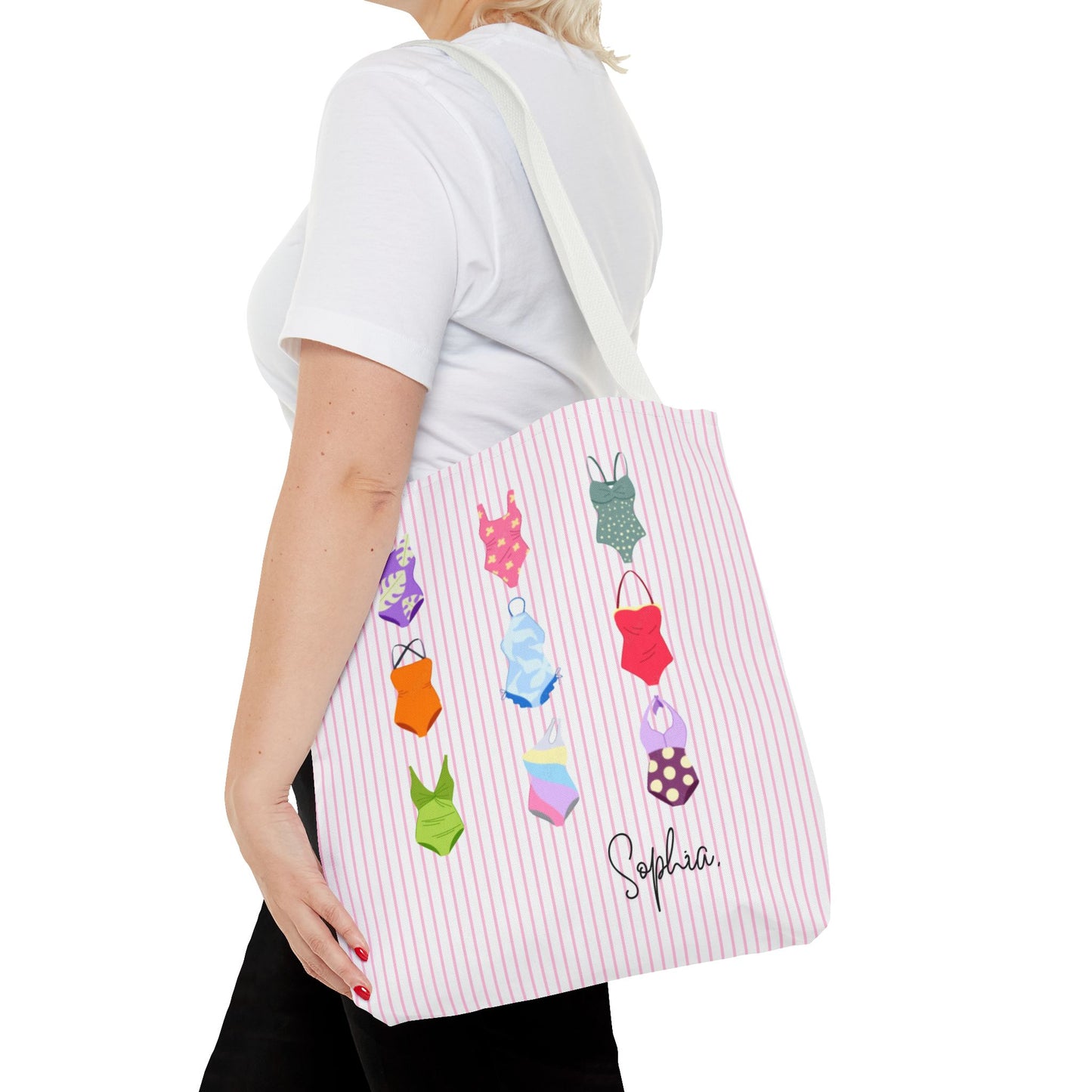 Personalised Name Retro Swimming Swimsuits Tote Bag