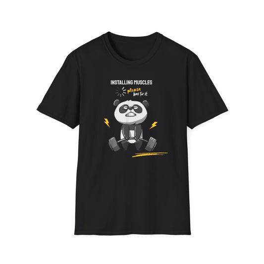 Panda Installing Muscles Memes T-Shirt