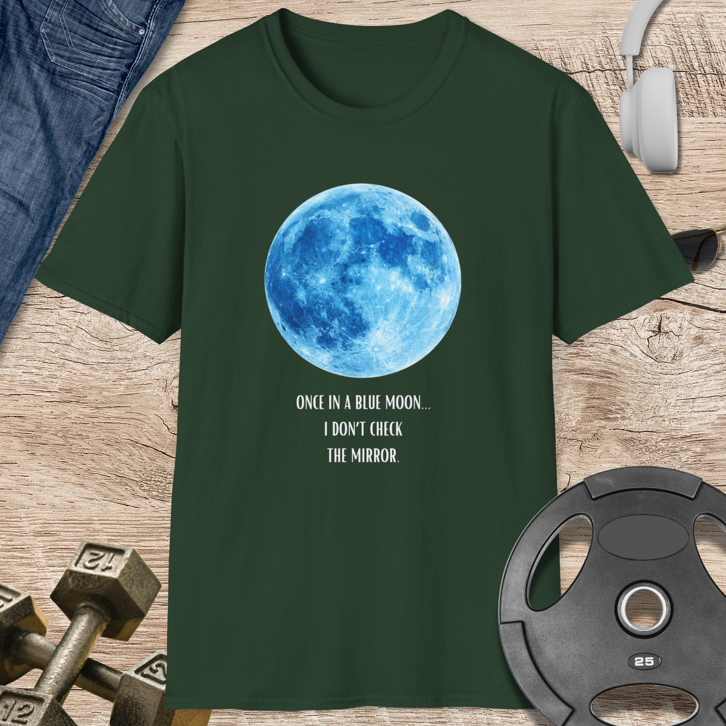 Blue Moon, mirror check T-Shirt