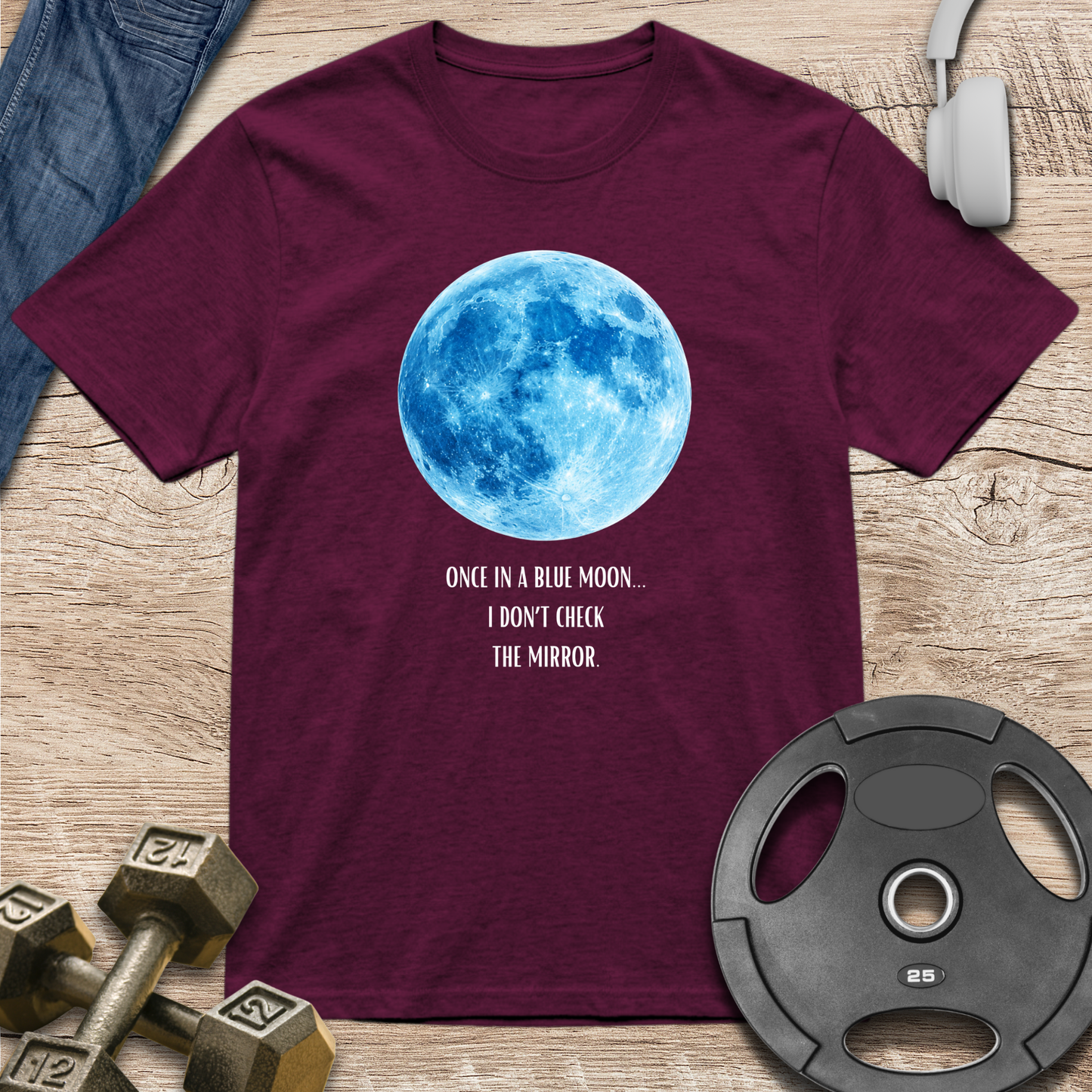 Blue Moon, mirror check T-Shirt