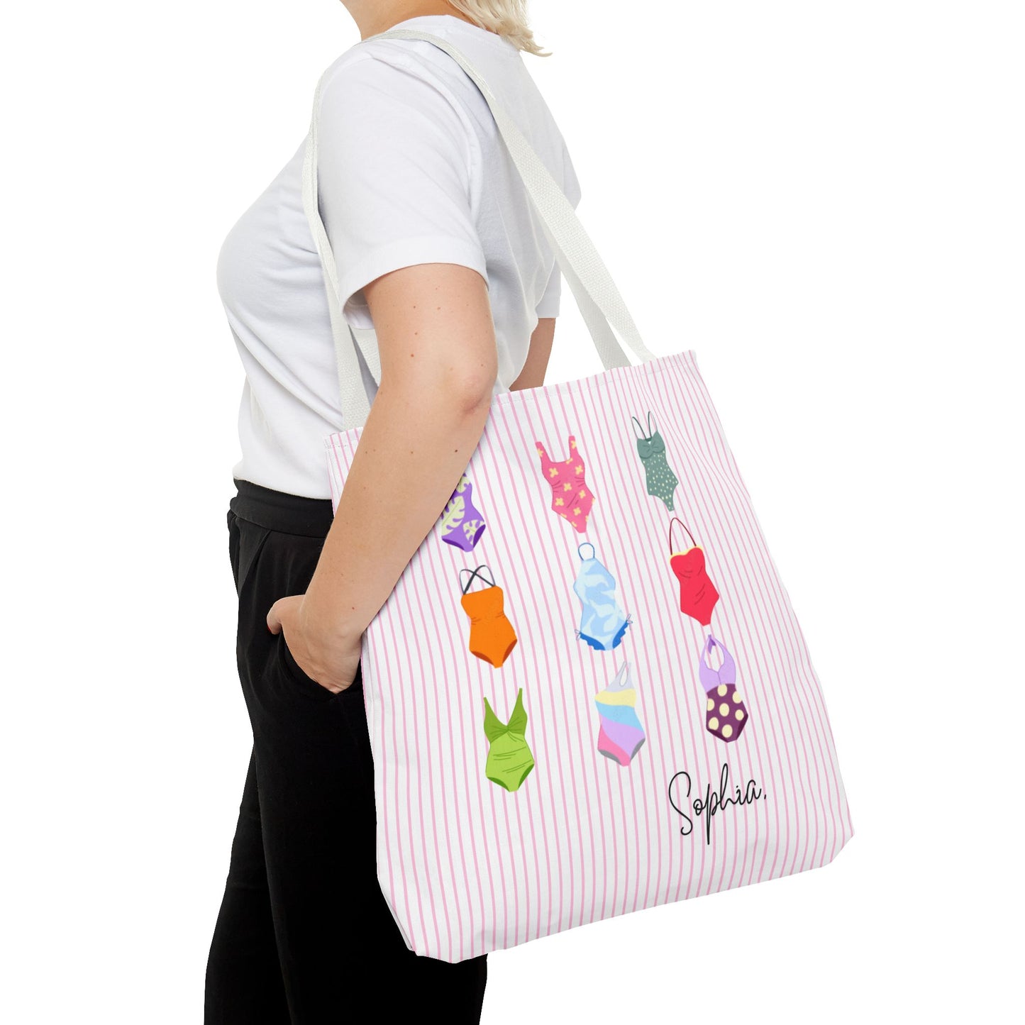 Personalised Name Retro Swimming Swimsuits Tote Bag