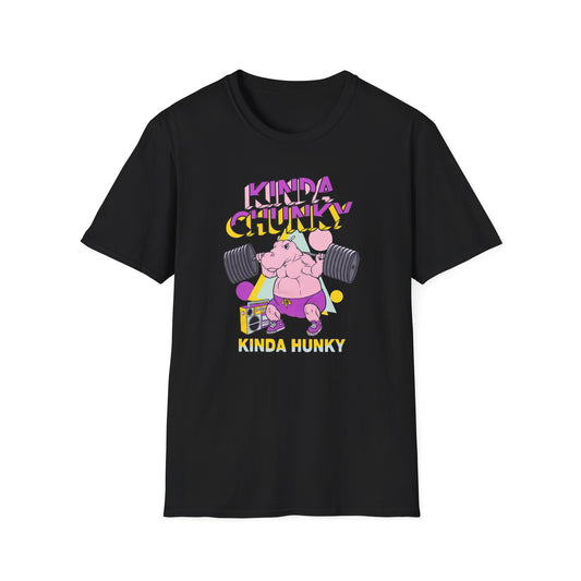 Kinda Chunky Hippo Weighlift Unisex Softstyle T-Shirt
