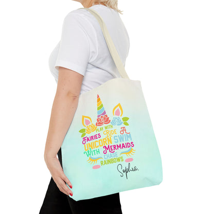 Unicorn Swimming Tote Bag