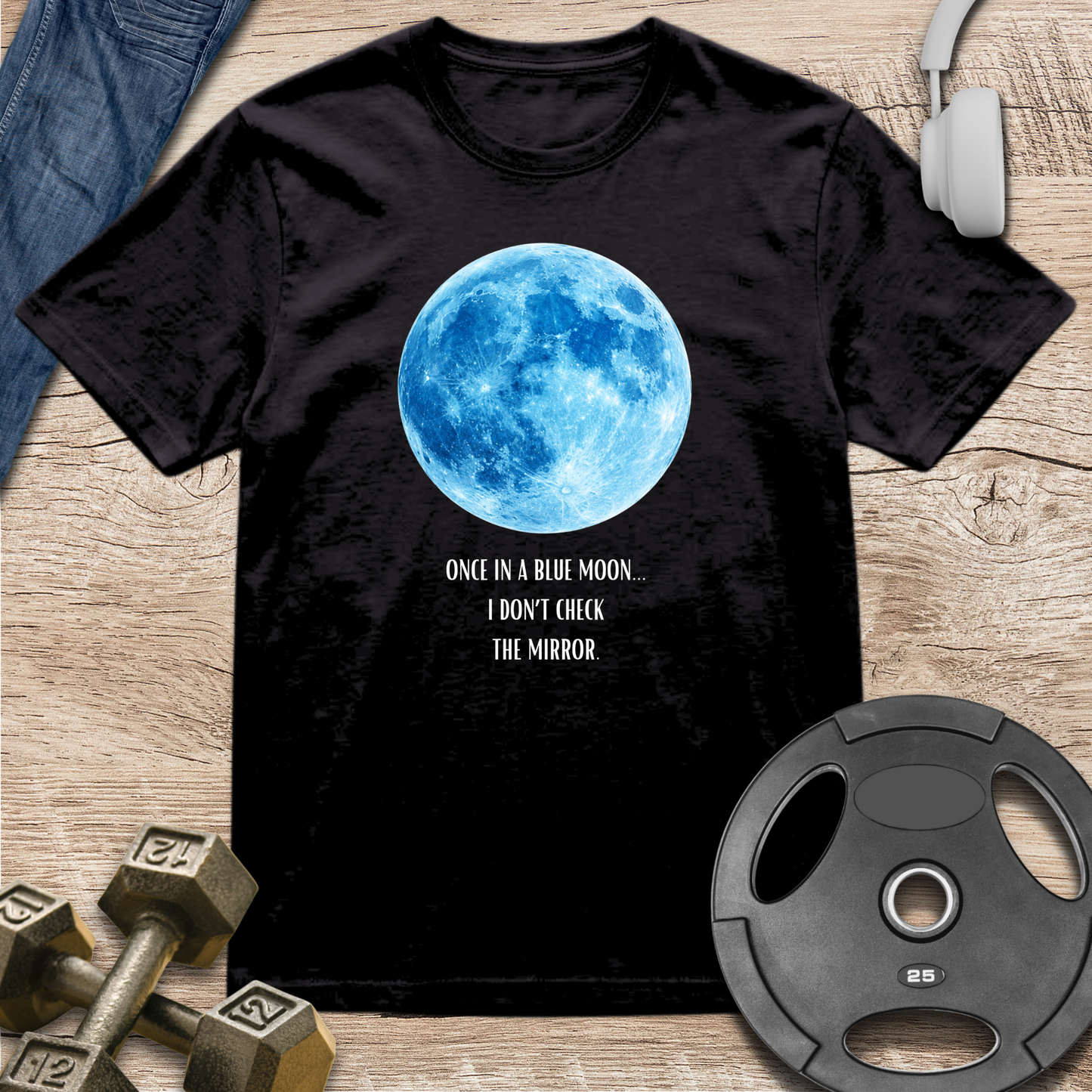 Blue Moon, mirror check T-Shirt