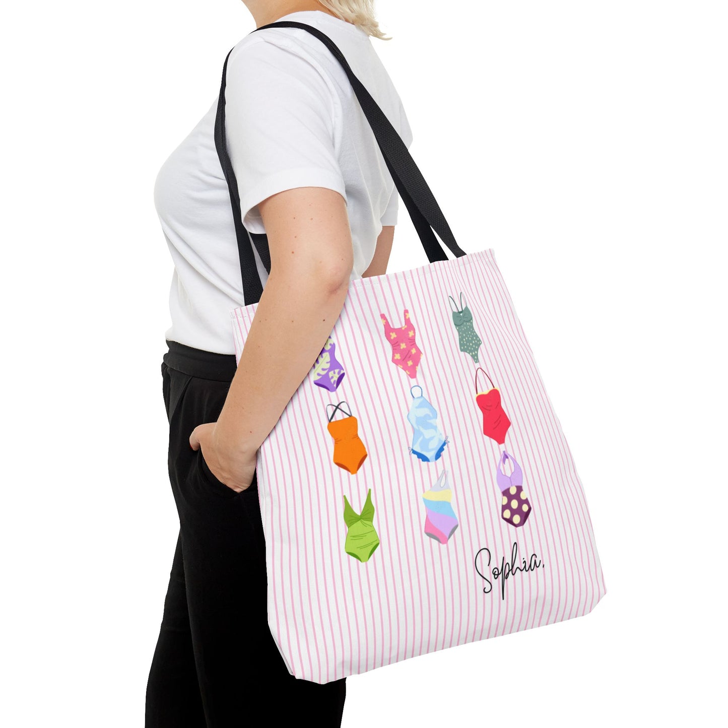 Personalised Name Retro Swimming Swimsuits Tote Bag