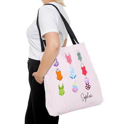 Personalised Name Retro Swimming Swimsuits Tote Bag