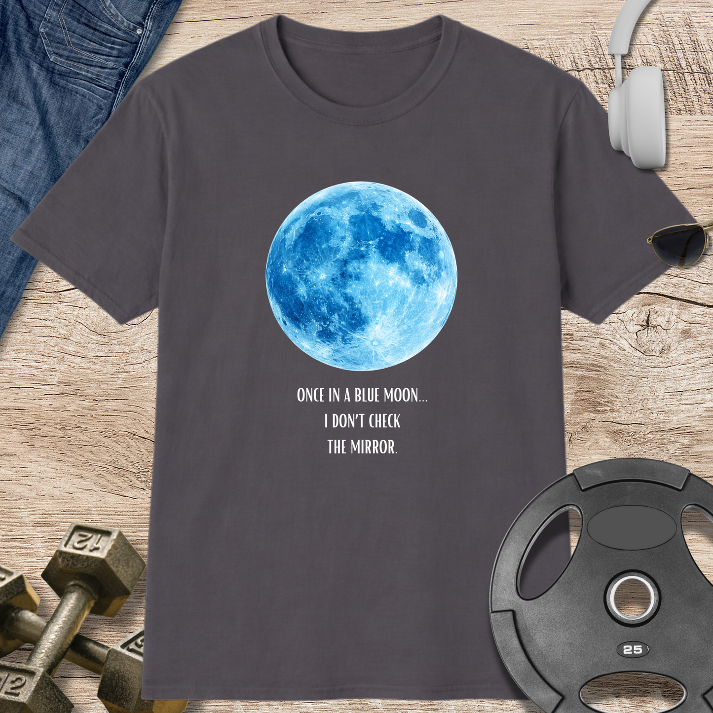Blue Moon, mirror check T-Shirt