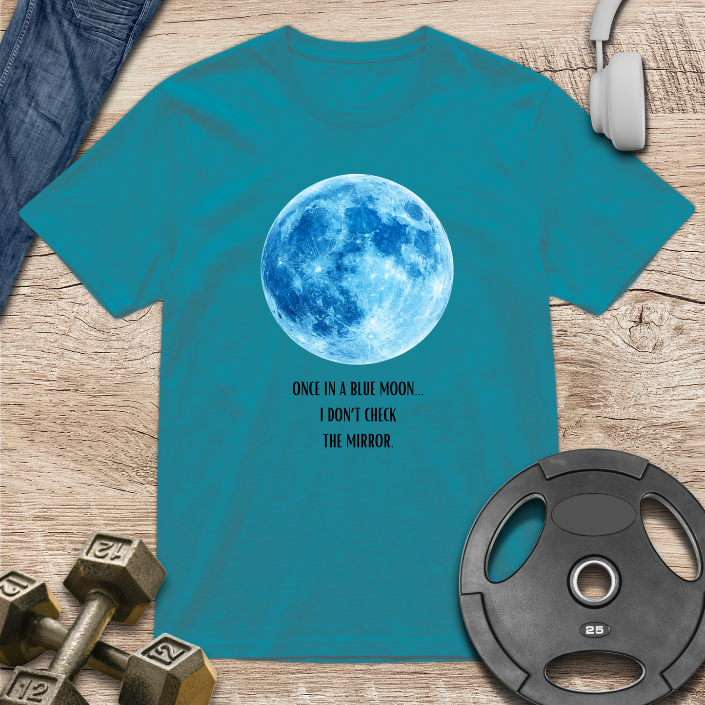 Blue Moon, mirror check T-Shirt