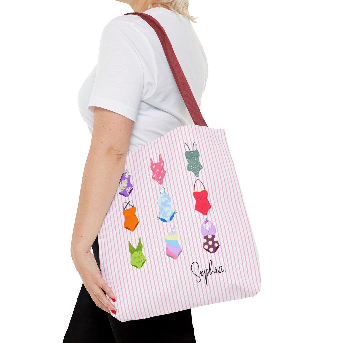Personalised Name Retro Swimming Swimsuits Tote Bag