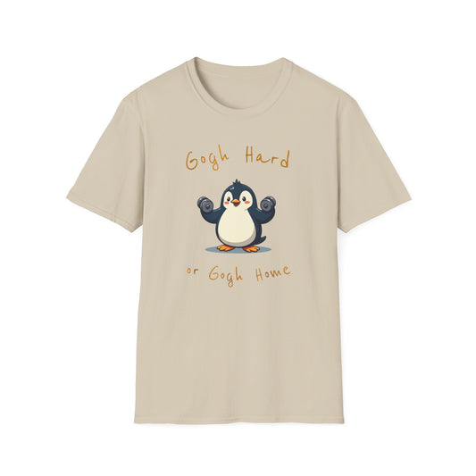 Go hard or go home Penguin Weight lift Funny T-Shirt
