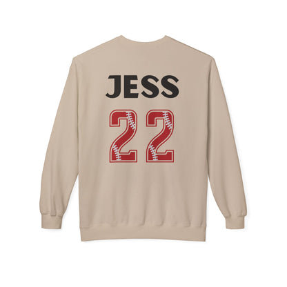 Personlised Name and Number Baseball Ribbon Sweatshirt