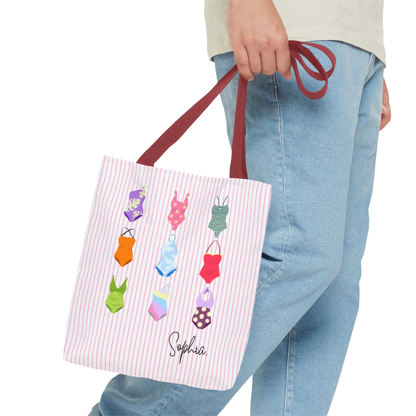 Personalised Name Retro Swimming Swimsuits Tote Bag