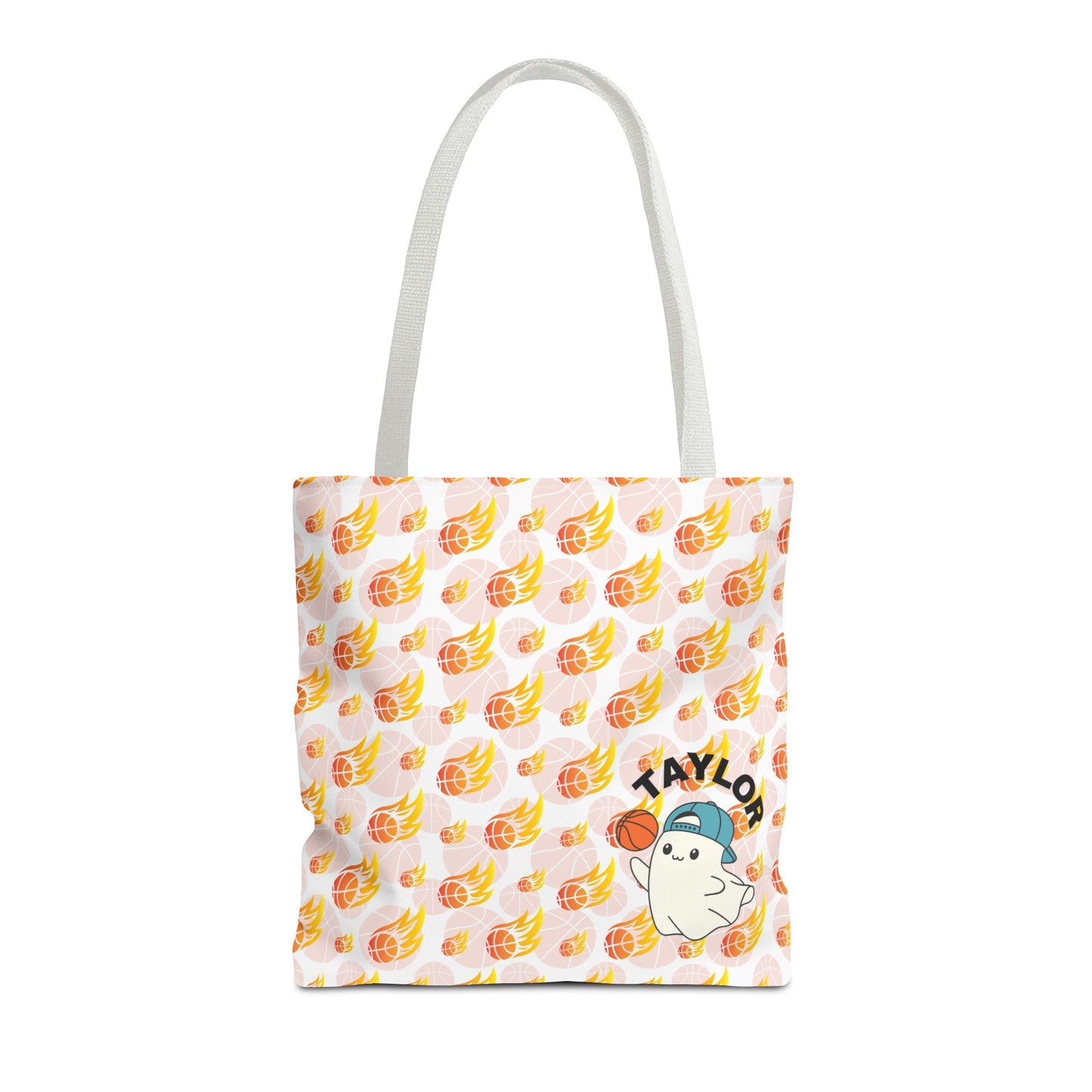Personalized Cute Baby GH*st Fire basketball ToteBag