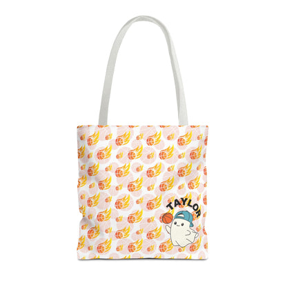 Personalized Cute Baby GH*st Fire basketball ToteBag