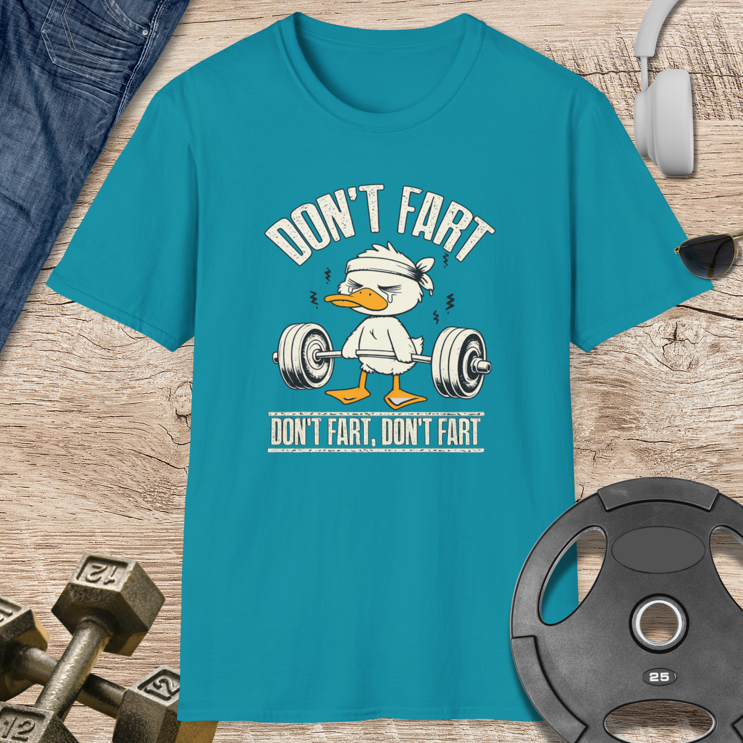 Don't Fart Duck Weightlifting T-Shirt