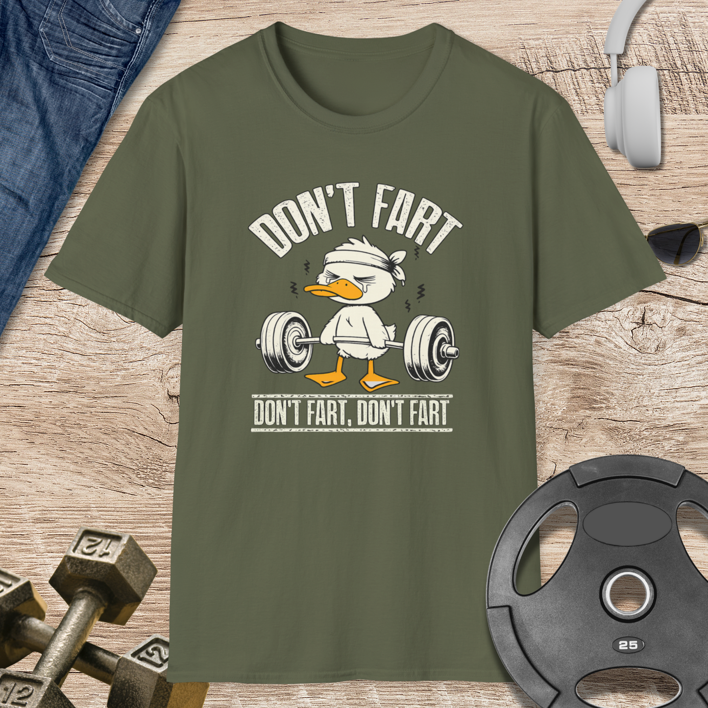 Don't Fart Duck Weightlifting T-Shirt