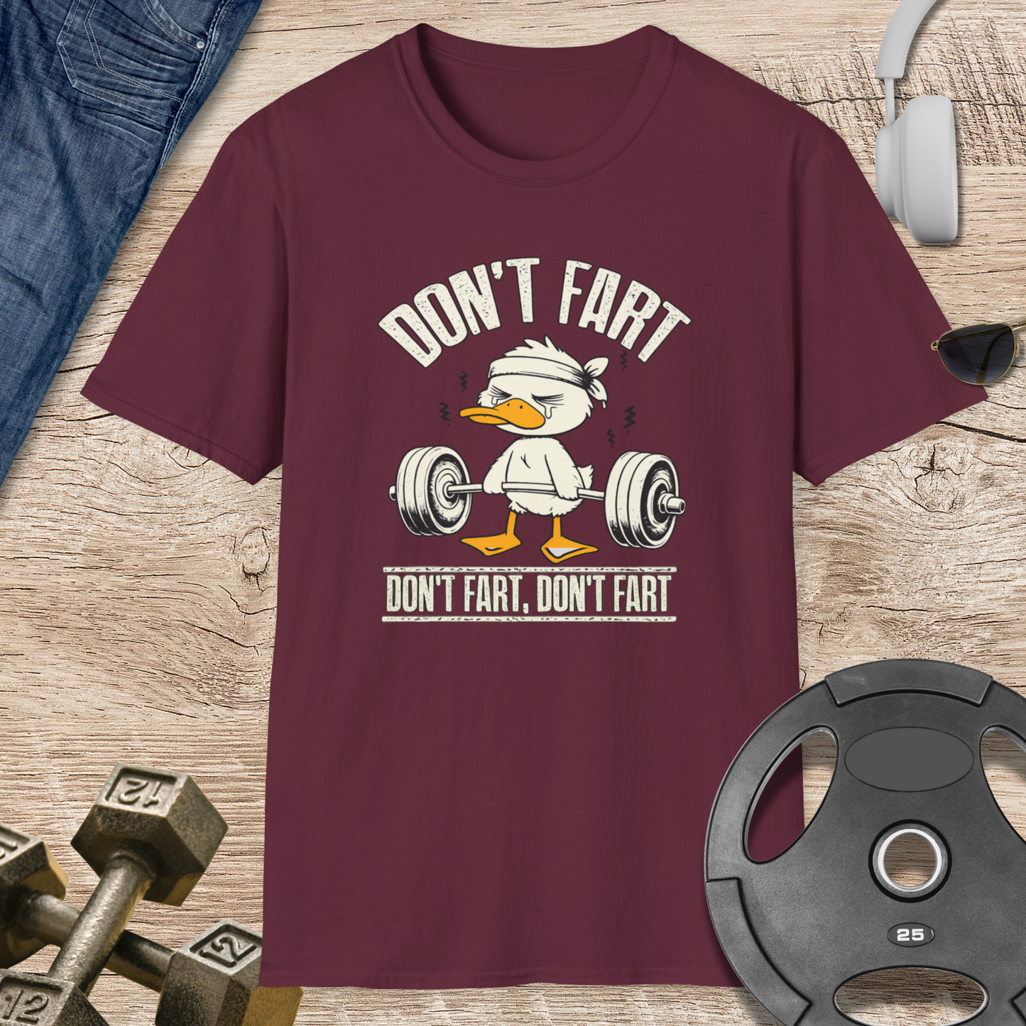 Don't Fart Duck Weightlifting T-Shirt
