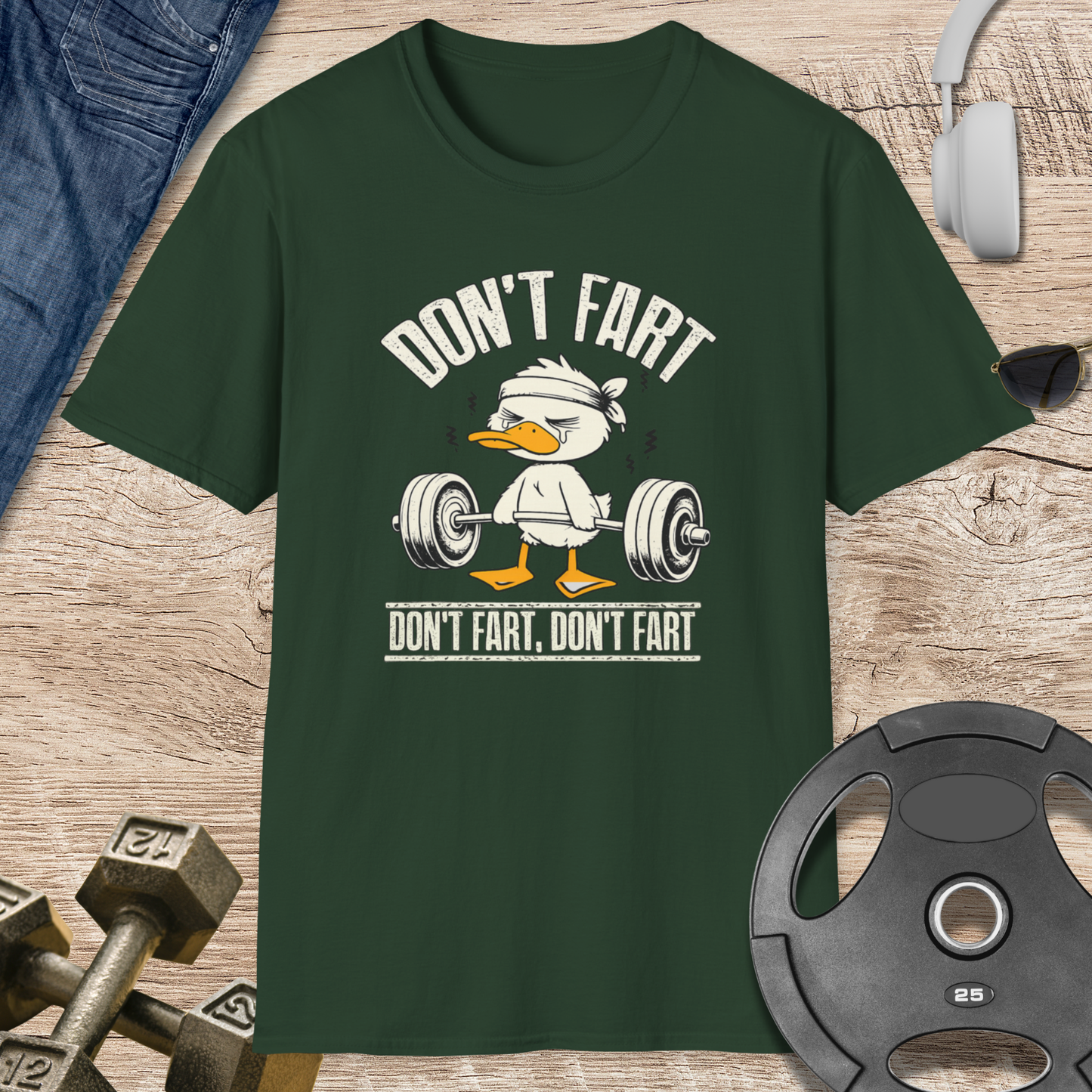 Don't Fart Duck Weightlifting T-Shirt