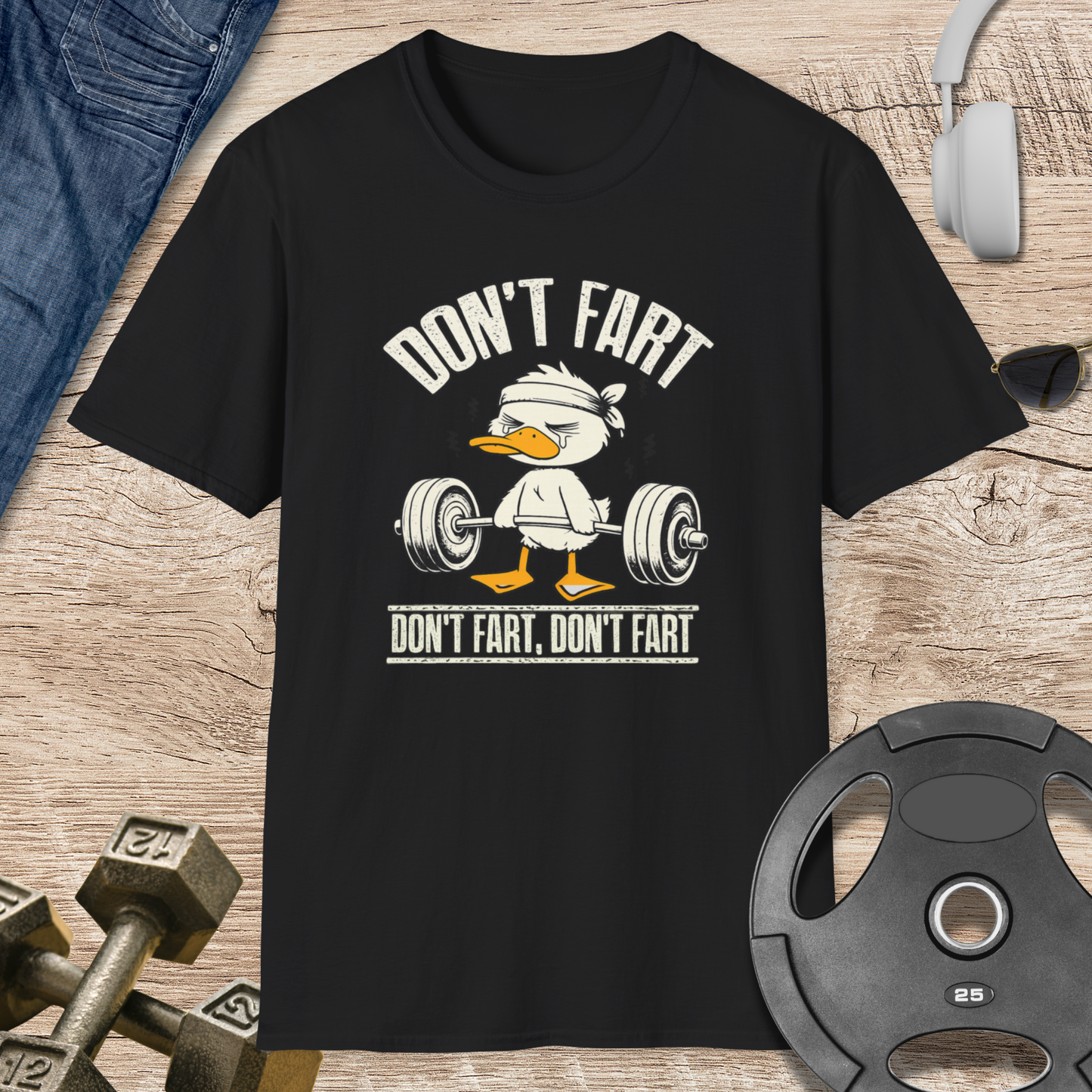 Don't Fart Duck Weightlifting T-Shirt