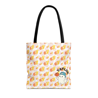 Personalized Cute Baby GH*st Fire basketball ToteBag