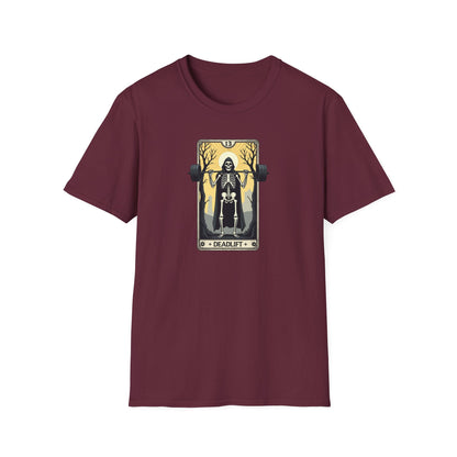Funny Tarot Card Gym Deadlift Skeleton T-Shirt