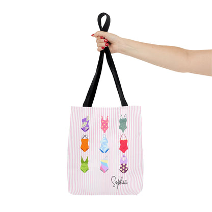 Personalised Name Retro Swimming Swimsuits Tote Bag