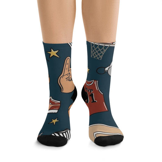 Basketball Go Blue Socks