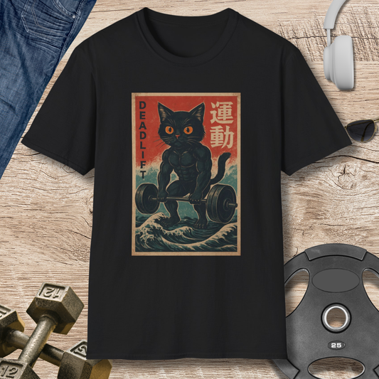 Retro Deadlift Cat T-Shirt