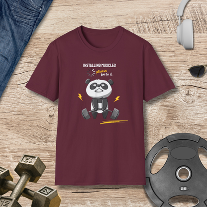 PLEASE Wait Installing Muscles T-Shirt