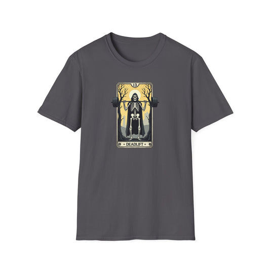 Funny Tarot Card Gym Deadlift Skeleton T-Shirt