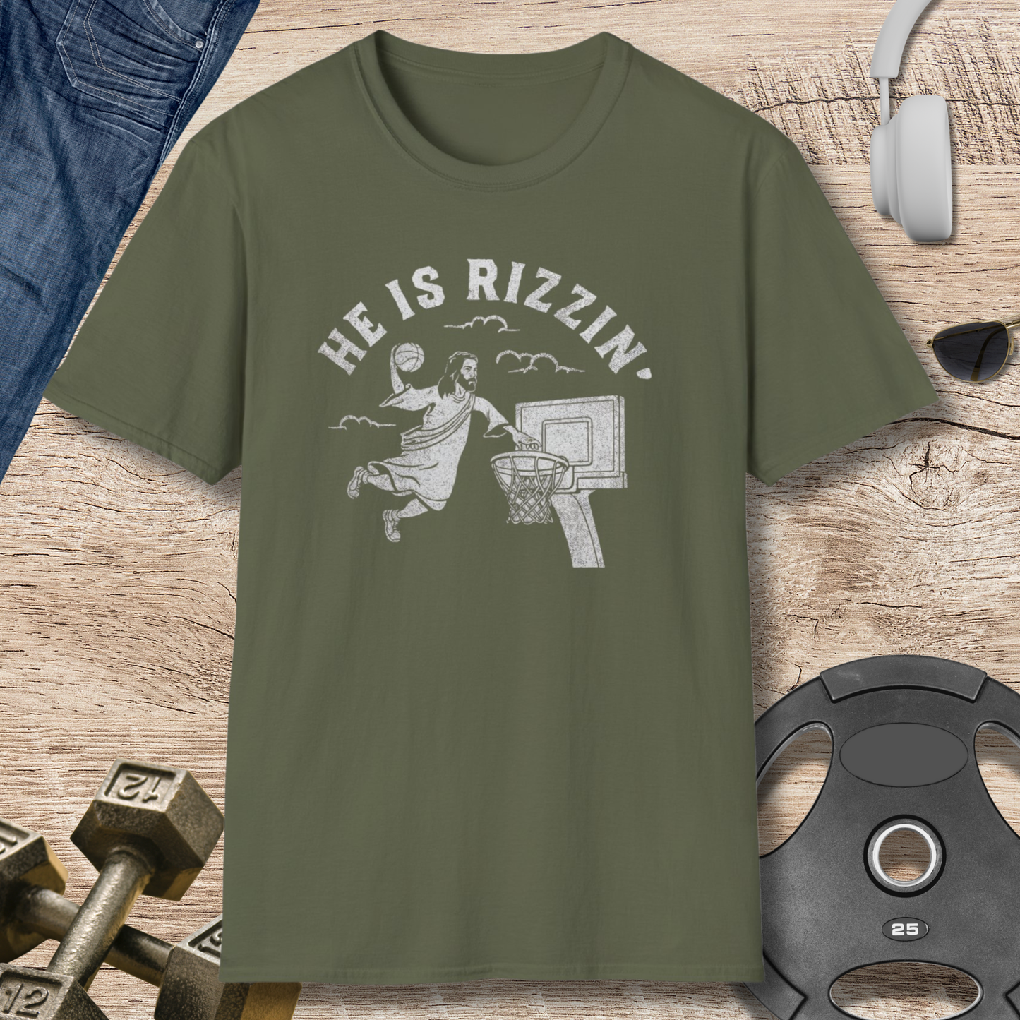 He Is Rizzin' Basketball T-Shirt