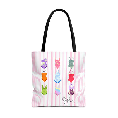 Personalised Name Retro Swimming Swimsuits Tote Bag