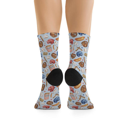 Baseball Stadium Blue Socks