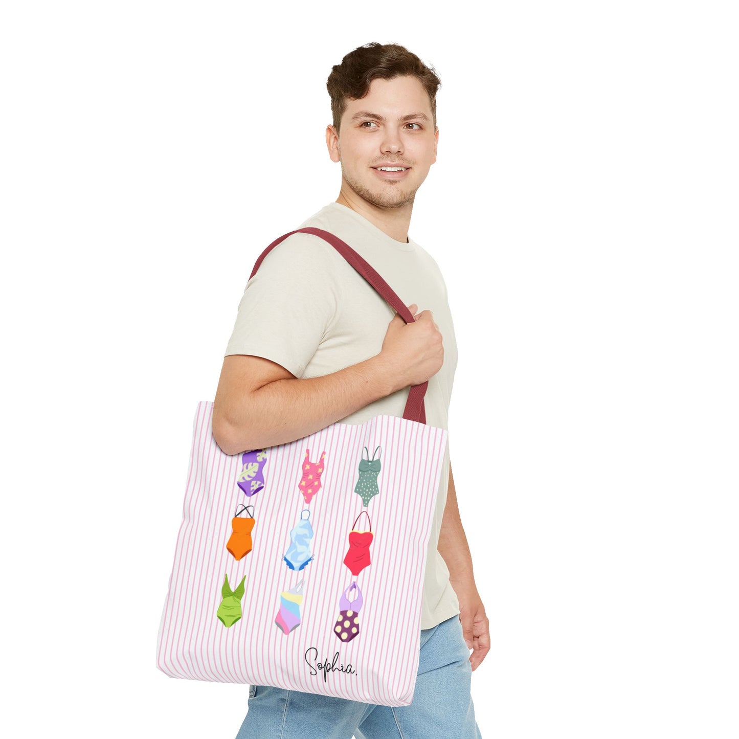 Personalised Name Retro Swimming Swimsuits Tote Bag
