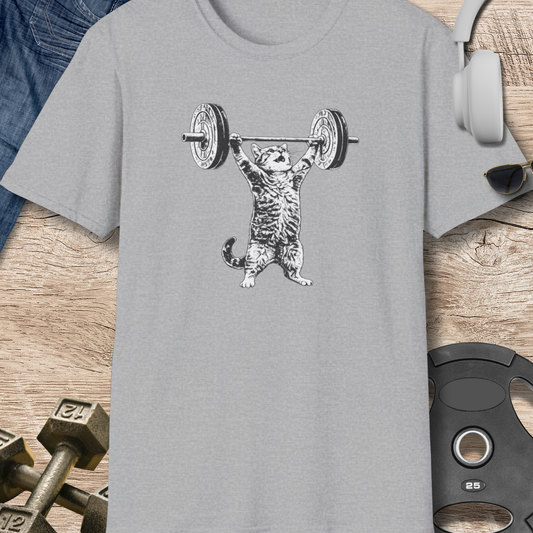 Cat Weightlifter T-Shirt