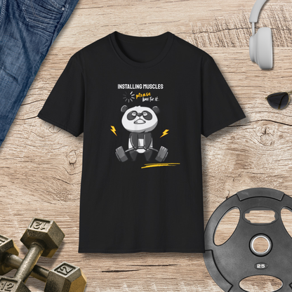 PLEASE Wait Installing Muscles T-Shirt