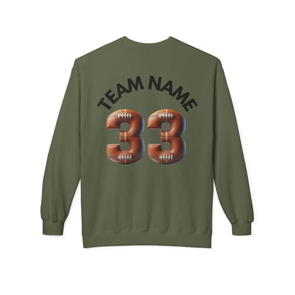 Personlized Name and Team Name on Sweatshirt Football