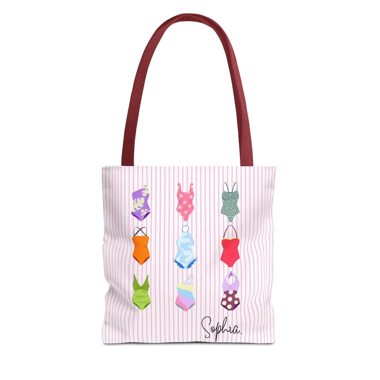Personalised Name Retro Swimming Swimsuits Tote Bag